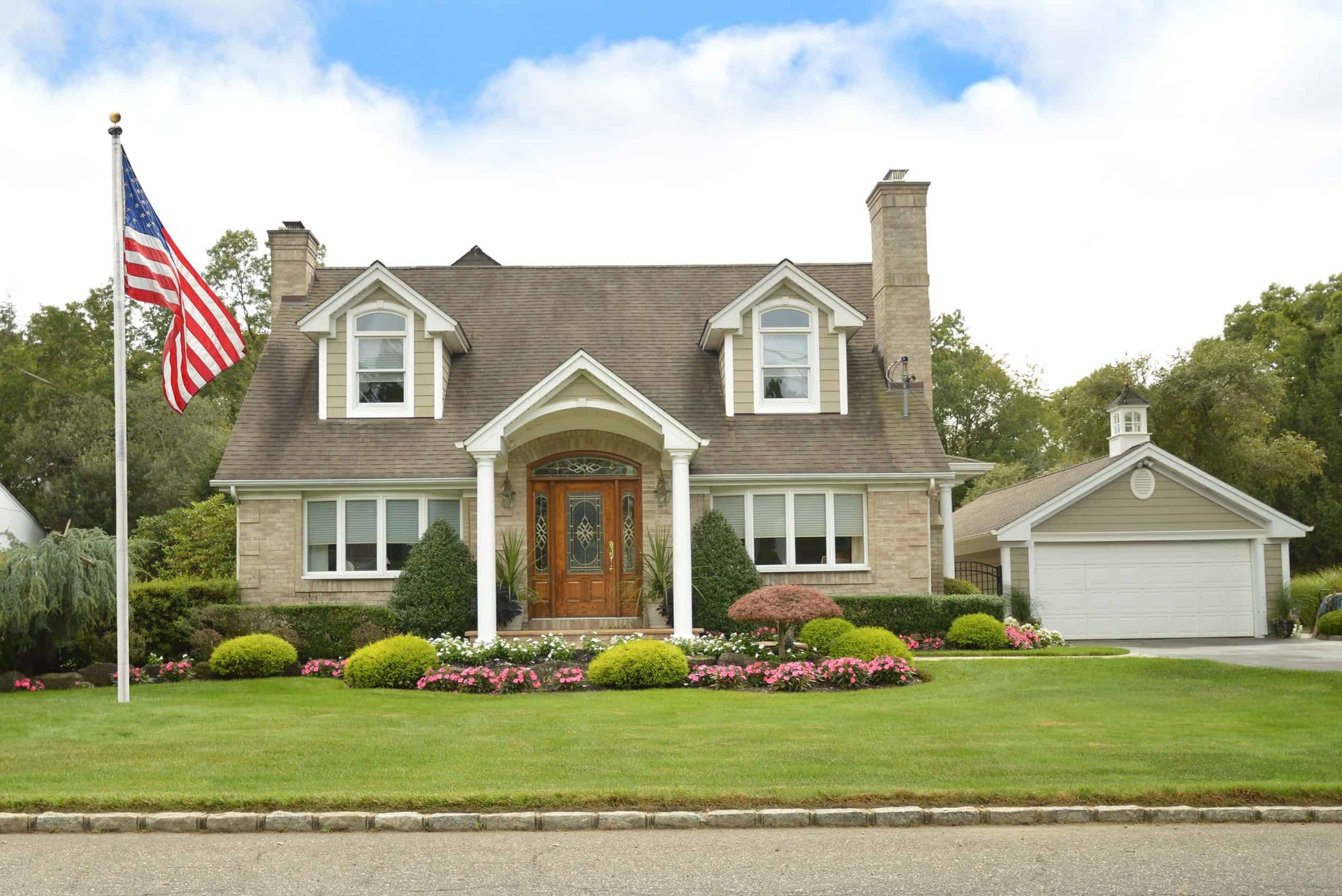 Cape style home exterior